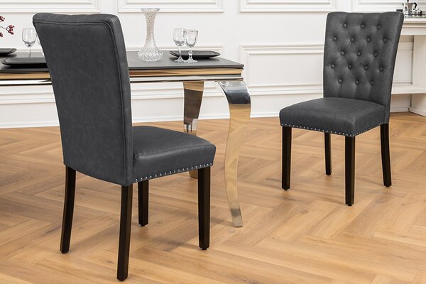 Designová židle Queen II černo-šedá ekokůže