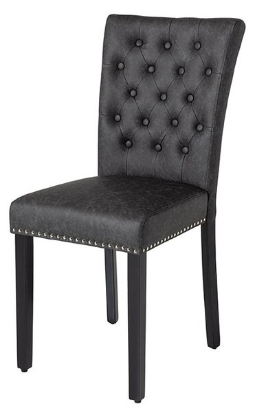 Designová židle Queen II černo-šedá ekokůže
