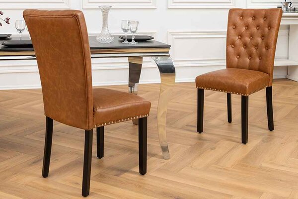 Designová židle Queen koňaková