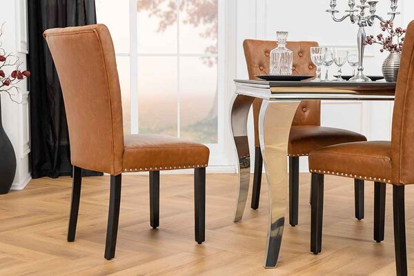 Designová židle Queen koňaková
