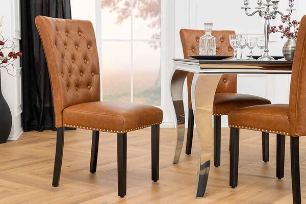 Designová židle Queen koňaková