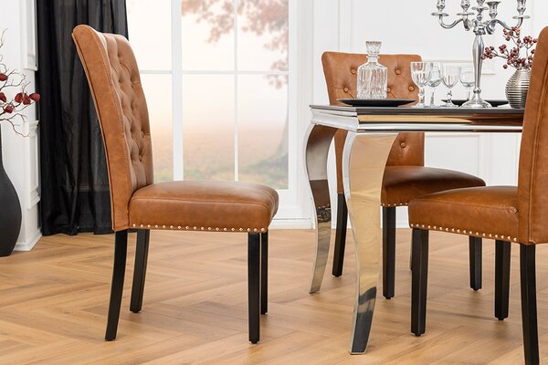 Designová židle Queen koňaková