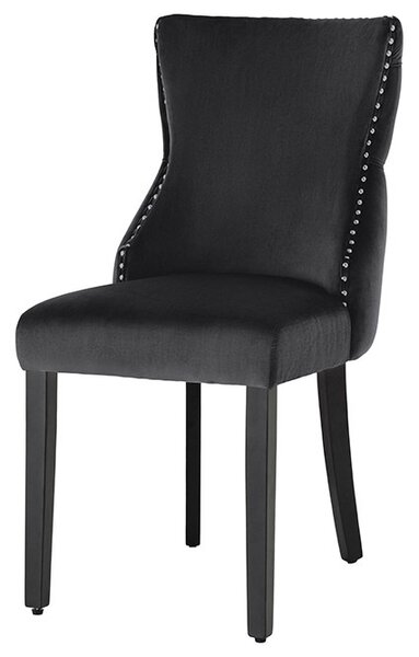 Designová židle Queen Lví hlava černý samet - skladem