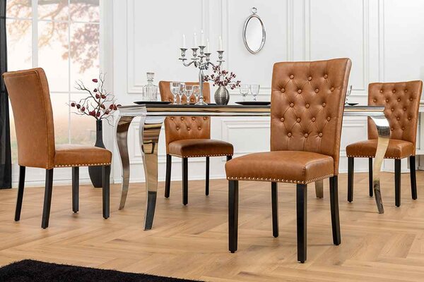 Designová židle Queen koňaková