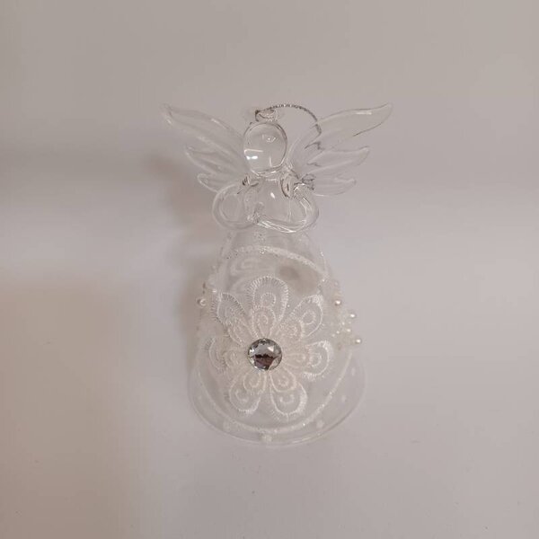 DECOLED Skleněný anděl 7 × 11 cm čiré sklo