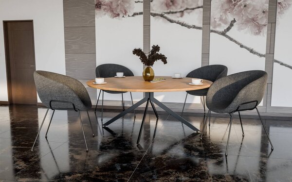 Stolové nohy 323442 Ladera - 117x60x72 cm, kov, černá