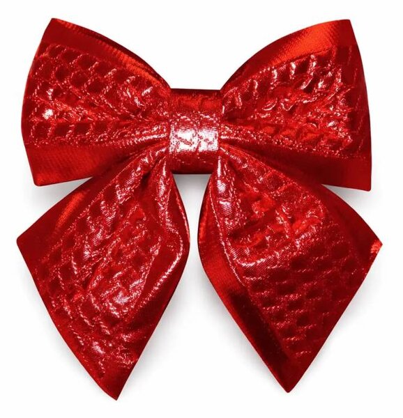 DECOLED Dekorace velká mašle 20 × 22 cm, červená, IP44
