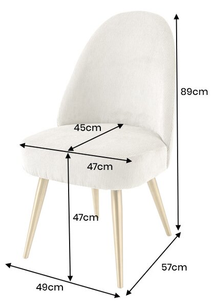 Designová jídelní židle Vermilius béžový manšestr