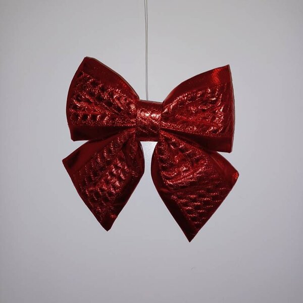 DECOLED Dekorace velká mašle 20 × 22 cm, červená, IP44