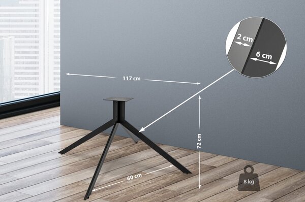 Stolové nohy 323442 Ladera - 117x60x72 cm, kov, černá