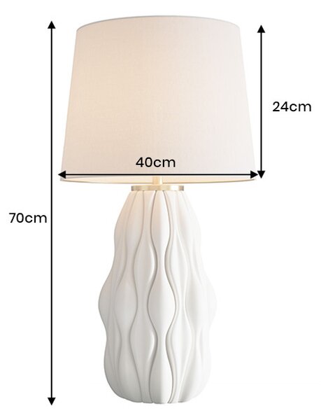 Designová stolní lampa Amira 70 cm bílá