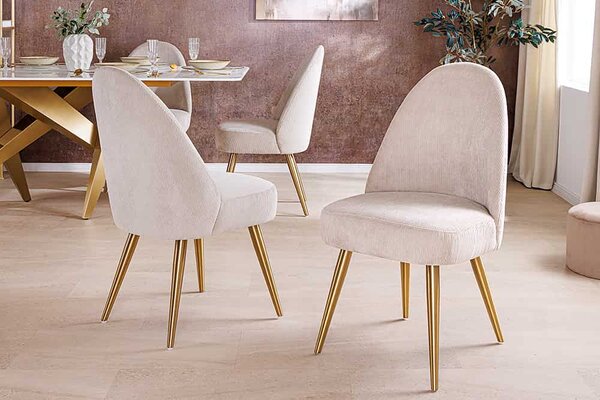 Designová jídelní židle Vermilius béžový manšestr