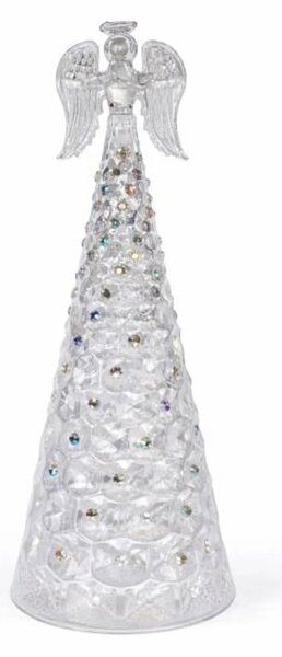 DECOLED Skleněný anděl 10 × 26 cm, čiré sklo