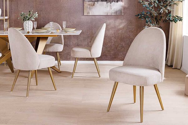 Designová jídelní židle Vermilius béžový manšestr