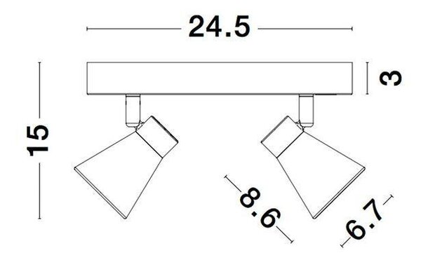 NV 9155811 Bodové svítidlo DUBLIN bílý kov GU10 2x10W 230V IP20 bez žárovky - NOVA LUCE