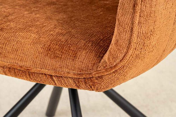 Designová otočná židle Parthenia rezavá hnědá