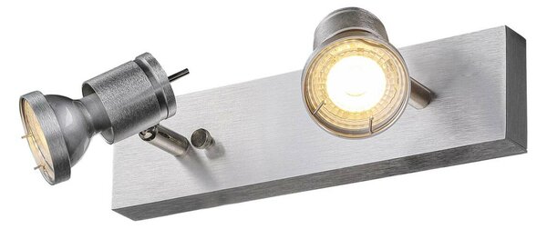 BIG WHITE SLV ASTO 2, nástěnné a stropní svítidlo, dvě žárovky, QPAR51, kartáčovaný Al, max. 150 W 147442