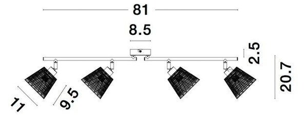 NV 9155424 Bodové svítidlo SION bílý kov bílý kabel E14 4x5W 230V IP20 bez žárovky - NOVA LUCE