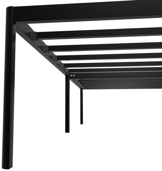 Kovová Postel Hamlin - 200 x 180, v 41 cm - Černá