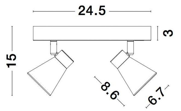 NV 9155812 Bodové svítidlo DUBLIN černý kov GU10 2x10W 230V IP20 bez žárovky - NOVA LUCE