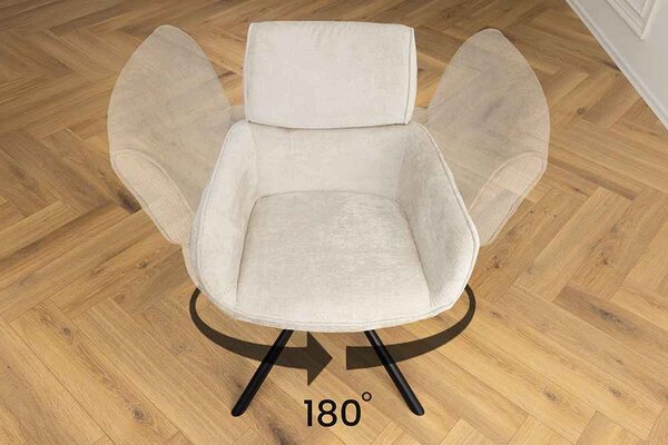 Designová otočná židle Parthenia béžová