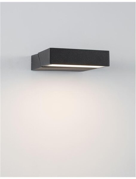 NV 9190101 Venkovní nástěnné svítidlo DYN antracitový hliník a akrylový difuzor LED 1.5W 3000K 3.7V 110st. IP65 solární / vypínač na těle / pohybové čidlo - NOVA LUCE
