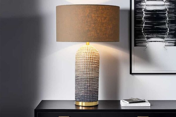 Designová stolní lampa Saretha 61 cm hnědá