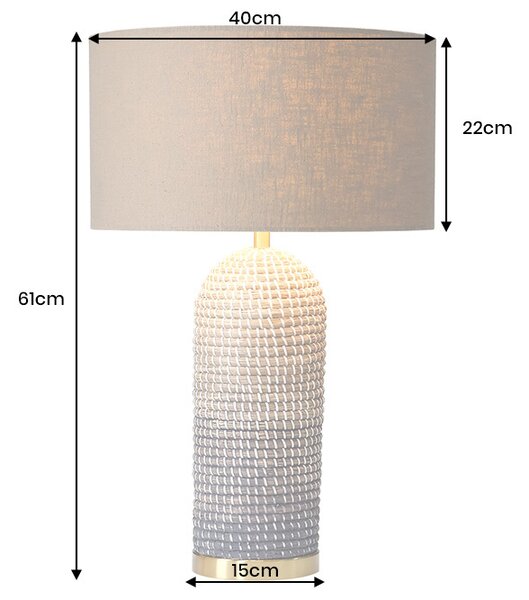Designová stolní lampa Saretha 61 cm hnědá