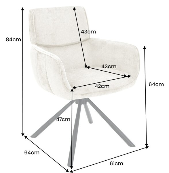 Designová otočná židle Parthenia béžová