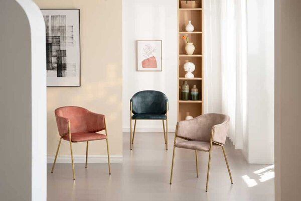 Designová židle Nikolai petrolejový samet