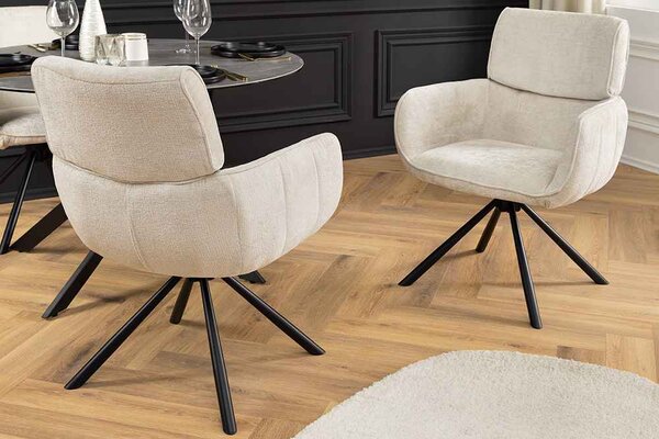 Designová otočná židle Parthenia béžová