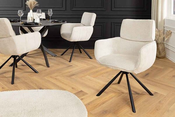 Designová otočná židle Parthenia béžová