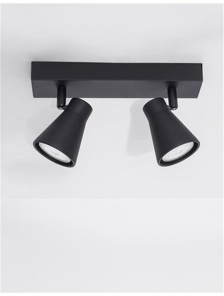 NV 9155812 Bodové svítidlo DUBLIN černý kov GU10 2x10W 230V IP20 bez žárovky - NOVA LUCE