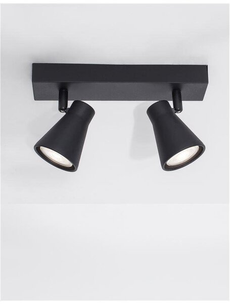NV 9155812 Bodové svítidlo DUBLIN černý kov GU10 2x10W 230V IP20 bez žárovky - NOVA LUCE