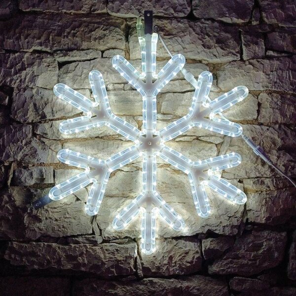 DECOLED Easy Fix 2D LED světelná vločka V. Ø 67 cm, ledově bílá, závěsný, 3D tisk