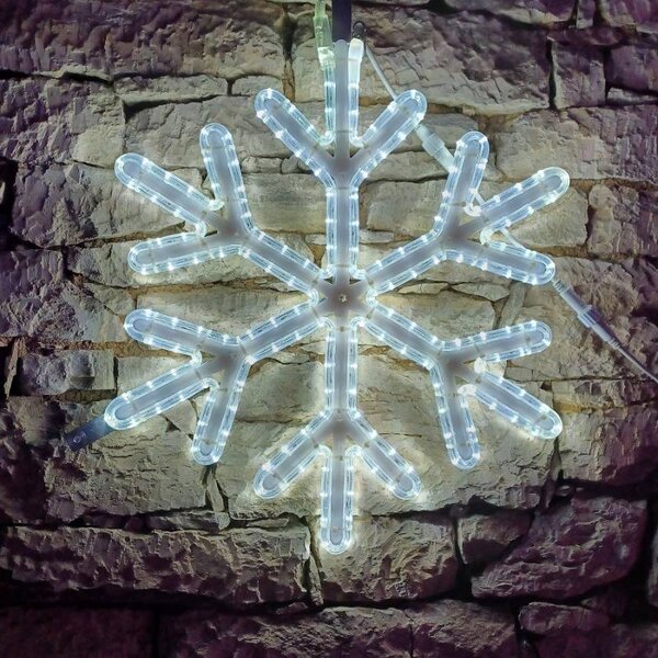 DECOLED Easy Fix 2D LED světelná vločka V. Ø 67 cm, ledově bílá, závěsný, 3D tisk