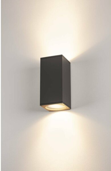 BIG WHITE SLV BIG THEO, venkovní nástěnné svítidlo, QPAR111, IP44, hranaté, up/down, antracit, max. 150 W 229575