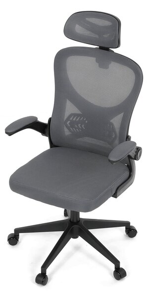 Ergonomická kancelářská židle ALEXANDRE - šedá síťovina