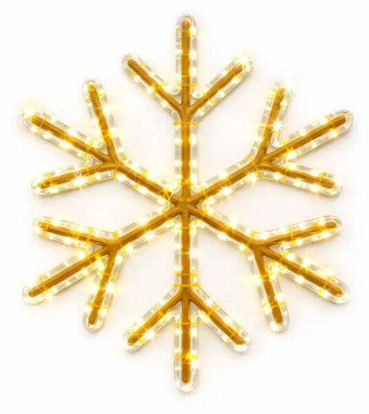 DECOLED Easy Fix 2D LED světelná vločka VI., Ø 65 cm, teple bílá, závěsný, 3D tisk, IP67