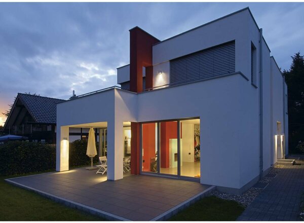 BIG WHITE SLV BIG THEO WALL, venkovní nástěnné svítidlo, QPAR111, IP44, hranaté, stříbrošedé, max. 75 W 229564