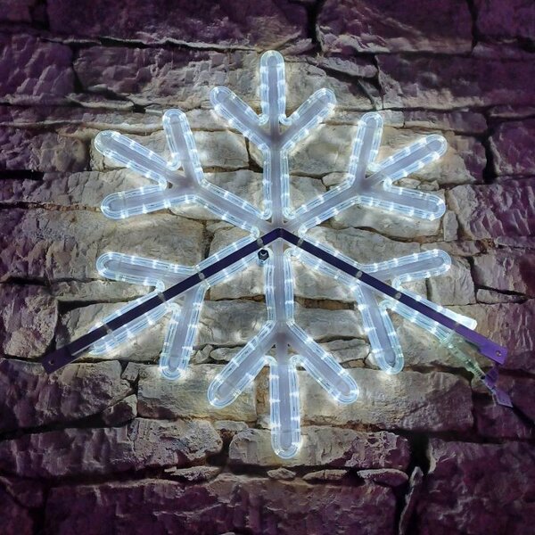 DECOLED Easy Fix 2D LED světelná vločka VII., Ø 66 cm, ledově bílá s FLASH, závěsný, 3D tisk, IP67