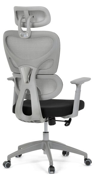 Ergonomická kancelářská židle RENEE - šedá síťovina / černá látka