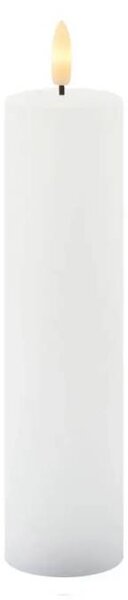 SIRIUS LED svíčka z pravého vosku Sille, bílá, Ø 5 × 20 cm, 2× AA