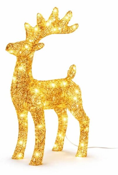 DECOLED 3D LED svítící jelen 40 cm, teple bílý, IP44 venkovní