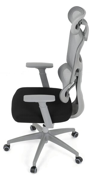 Ergonomická kancelářská židle RENEE - šedá síťovina / černá látka