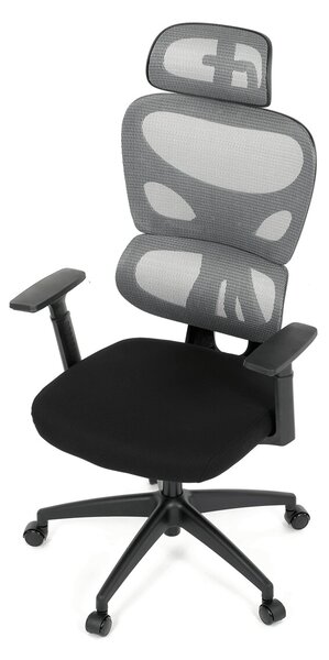 Ergonomická kancelářská židle LEXON - šedá síťovina