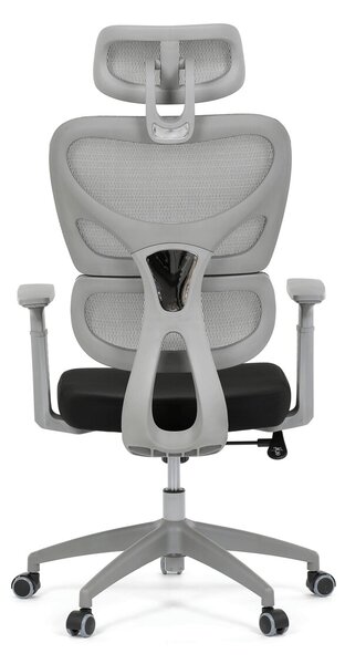 Ergonomická kancelářská židle RENEE - šedá síťovina / černá látka