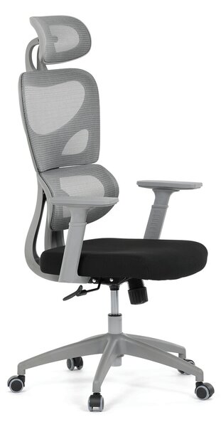 Ergonomická kancelářská židle RENEE - šedá síťovina / černá látka