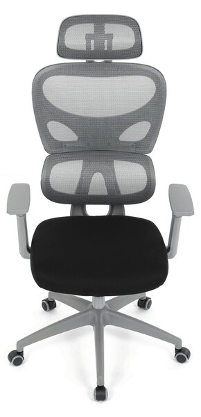 Ergonomická kancelářská židle RENEE - šedá síťovina / černá látka