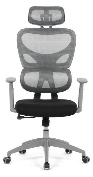 Ergonomická kancelářská židle RENEE - šedá síťovina / černá látka